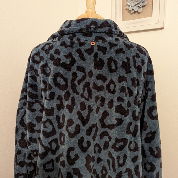 LIVI | Lane Bryant Half Zip Sherpa Pullover Leopard Print Melancholy 26/28 4X - Picture 9 of 11